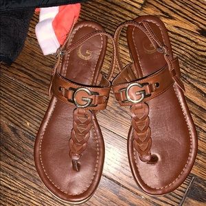 Brown guess sandals